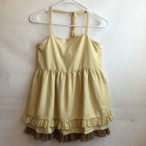 MATILDA JANE ELLIE Brown/Cream Smockedd HALTER TOP